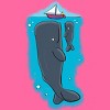 Women's Design By Humans Cute whales and sailing boat cartoon illustration By thefrogfactory Racerback Tank Top - 2 of 3