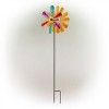 Colorful Bejeweled Metal Windmill Spinner Garden Stake - Alpine Corporation: Decorative Yard Art, Iron Crafted, Multicolored Gems - 3 of 4