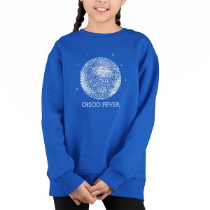 LA Pop Art Disco Ball - Girl's Word Art Crewneck Sweatshirt - 1 of 3