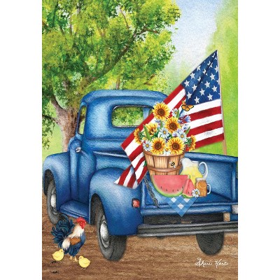 Briarwood Lane Old Days Summer House Flag 28x40 – Pickup Truck Patriotic Garden Decor