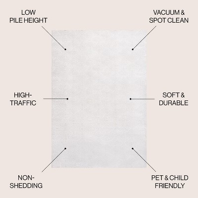 Porter White and Light Gray Geometric Polyester Area Rug