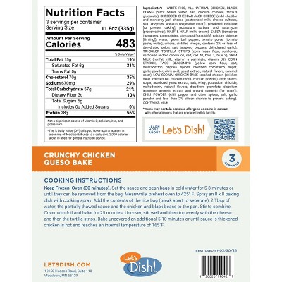 Let's Dish! Frozen Crunchy Chicken Queso Bake - 35.5oz