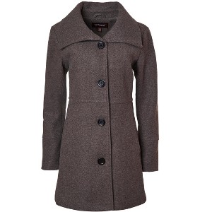 Sportoli Womens Mid-Length Single Breasted Wool Look Dress Coat with Pockets - 1 of 3