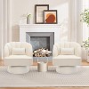 Modern Swivel Barrel Accent Chair, 360° Upholstered Armchair with Striped Backrest & Plush Padding(Set of 2) - 4 of 4