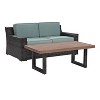 Beaufort 2pc Outdoor Wicker Chat Set - Mist - Crosley: Patio Furniture with Coffee Table & Cushions - image 3 of 4