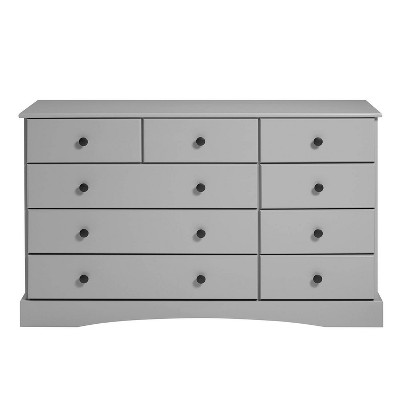 Lauren Classic Transitional 9 Drawer Dresser Storage Gray - Saracina Home