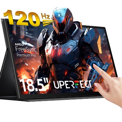 UPERFECT 18.5" Touchscreen 120Hz Portable Monitor 1080P 1200:1 Gaming Display w/ Smart Cover VESA, USB C HDMI, Built-in Speakers For Laptop/PC/console