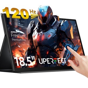 UPERFECT 18.5" Touchscreen 120Hz Portable Monitor 1080P 1200:1 Gaming Display w/ Smart Cover VESA, USB C HDMI, Built-in Speakers For Laptop/PC/console - 1 of 4