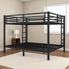 Metal Queen over Queen Bunk Bed with Ladders and Guardrails, Heavy Duty Space-Saving Frame with 20 Slats, No Box Spring Needed for Teens Adults - 3 of 4