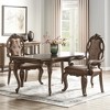 HomeRoots Set of Two Tufted Oak Upholstered Faux Leather And Solid Wood Dining Arm Chairs - 2 of 4