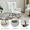 Modern Nursery Rocking Chair with Footrest, Teddy/Corduroy Upholstered Glider Chair with High Backrest & Solid Wood Legs - ModernLuxe - 4 of 4