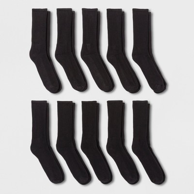 Hanes Premium Men's Crew Socks 10pk - Black 6-12