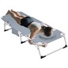 PAGED Outdoor Patio Chaise Lounge Chair, 3-in-1 Heavy Duty Tanning Chair with Face Hole and 5-Position Folding for Portable Lay Flat Beach, Pink - 2 of 4