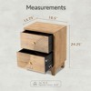 COZAYH Farmhouse 2 Drawer Nightstand with Handcrafted Wood Ring Pattern, Mid-Century Boho Night Stand for Home Bedrooms, Natural Wood - 2 of 4