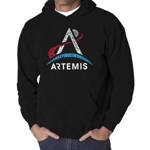LA Pop Art NASA Artemis Logo - Men's Word Art Hooded Sweatshirt - 1 of 4