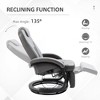 PU Reclining Armchair with Footrest and Headrest, 360¡ã Swivel and Round Steel/Wood Base - 4 of 4