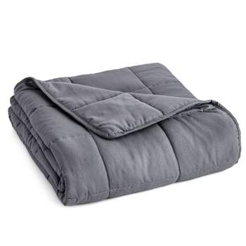 Microfiber 12lbs Weighted Blanket Charcoal - PUR & CALM