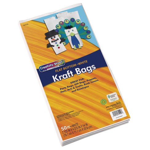 Creativity Street Kraft Bag, White, 7-1/8 x 4-3/8 x 14, 50 Bags