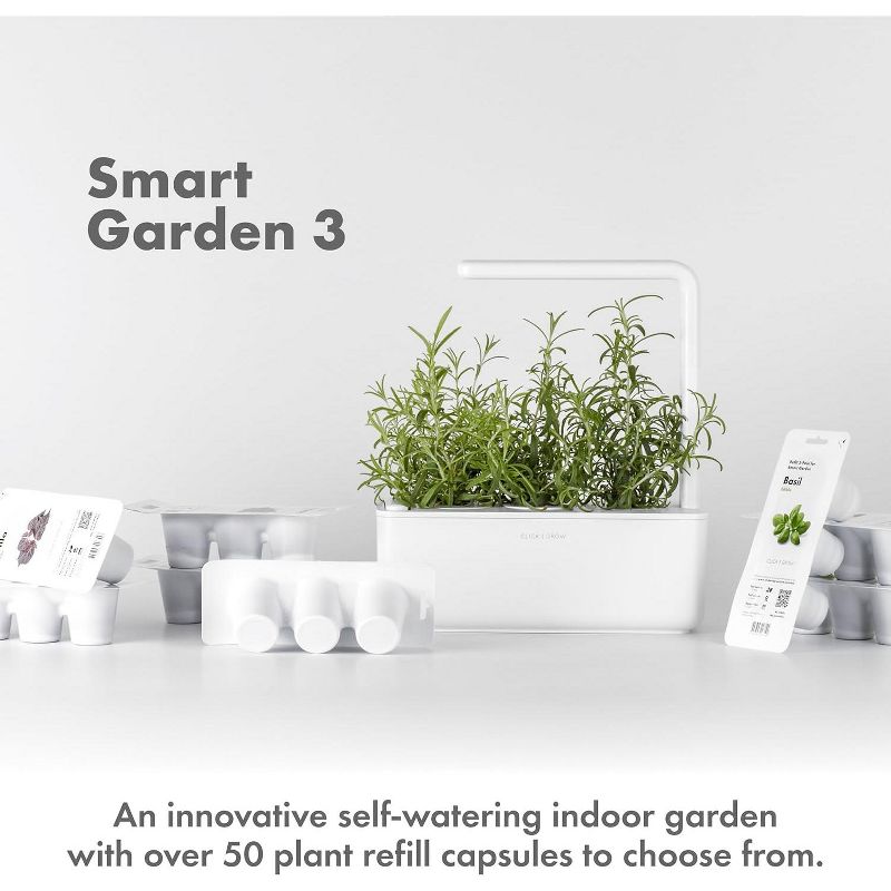 Click & Grow Indoor Steak Seasoning Gardening Kit, Smart Garden 3 with Grow Light and 12 Plant Pods, 4 of 13