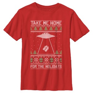 Boy's Lost Gods Ugly Christmas Take Me Home for the Holidays T-Shirt - 1 of 4