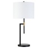 Hudson and Canal 25" Tall Table Lamp with Fabric Shade Matte Black/Brass: Mid-Century Modern, UL Listed, Metal Body - 2 of 4