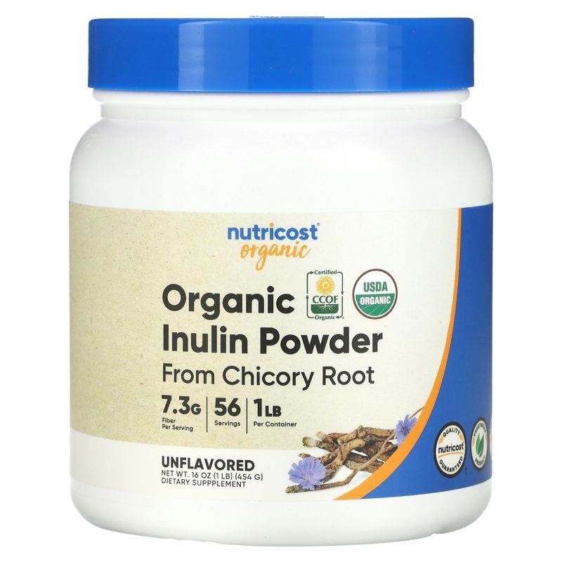 Nutricost Organic Inulin Powder, Unflavored, 16 oz (454 g), 1 of 3