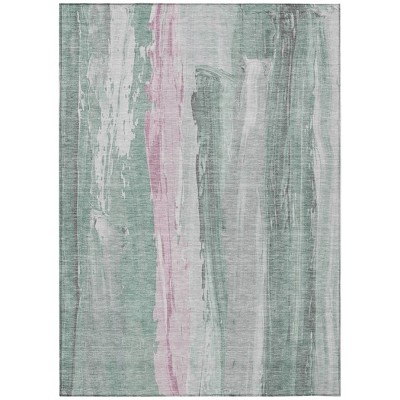 Sage And Blush Abstract Washable Indoor Outdoor Area Rug