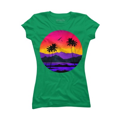 Junior's Design By Humans The Color of Paradise By clingcling T-Shirt