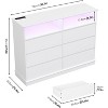 Acekool 6-Drawer Dresser with LED Lights & Charging Station, Modern Wide Storage Chest for Bedroom & Living Room - 2 of 4