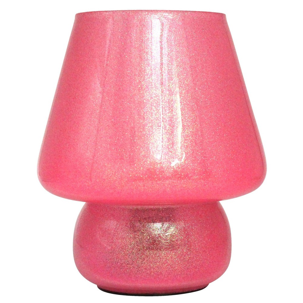 National Brand Glitter LED Mushroom Lamp Pink