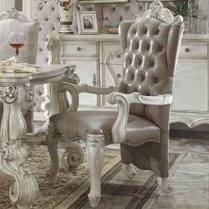 2pc 28" Versailles Chairs Bone White - Acme Furniture - 1 of 4