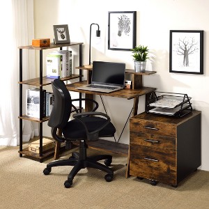 XIYUYEU Home Office Desk Simple Computer Desk with Desktop Shelf and Bottom Shelf for Office, Study - 1 of 4