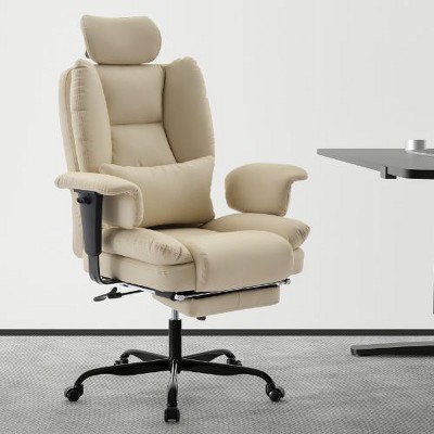 NicBex Ergonomic Office Chair with Headrest & Footrest, PU Leather High Back Gaming Computer Chair, Home Office Desk Chair with Lumbar Support