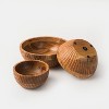 Stria Acacia Wood Bowls- Set of 3 - 3 of 4