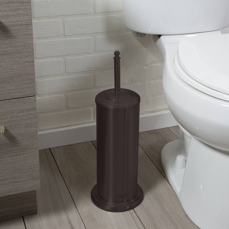 Rustic Toilet Plunger with Decorated Rim Brown - Bath Bliss, 4 of 7