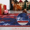 Snowflake Christmas Area Rug, Non Slip Foldable Low Pile Decorative Stain Resistant Carpet for Living Room Bedroom, Red/Blue - 4 of 4