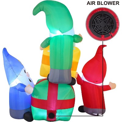 6-Foot Christmas Inflatable Gnomes with LED Lights