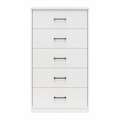 Ameriwood Home BrEZ Build Collection Pearce Tall 5 Drawer Dresser, White