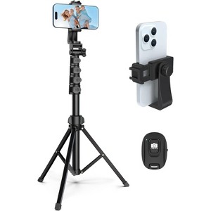64” Tripod for Cell Phone & Camera, Phone Tripod with Remote and Phone Holder, Sturdy & Stable Height Adjustable - 1 of 4