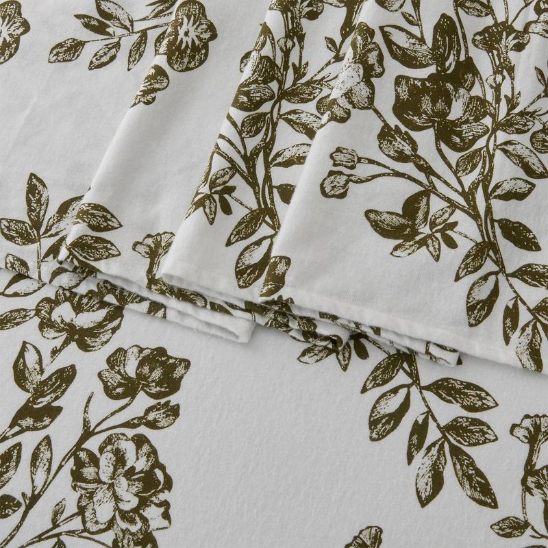 100% Turkish Cotton Classic Printed Flannel Sheet Set - Isla Jade, 6 of 8