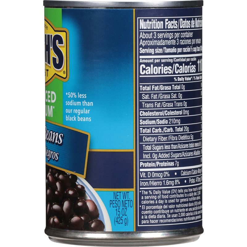 Bush&#39;s Reduced Sodium Black Beans - 15oz, 5 of 12