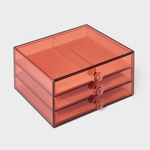 Acrylic Three Drawer Organizer Jewelry Box - A New Day™ Rose Pink: Storage for Accessories, 18+ Years - 1 of 2