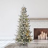 Home Heritage Natural Pine 7 Foot Flocked Pre-Lit Artificial Christmas Tree Holiday Decor with 400 Warm White LED Lights and Stand, Green - 4 of 4