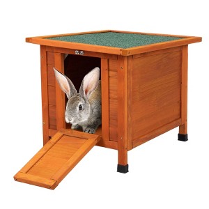 Sevobal Pet Crates and Houses, Portable Rabbit Cage with Slope and Foot Covers, Lightweight House for Small Animals, Orange, 15.74"*20"*17.12" - 1 of 4