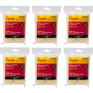 Genuine Purdy 6 Sets of Golden Eagle Jumbo Mini 4-1/2" x 1/2" Nap 2 Pack Roller Covers 140624023-6PK - 1 of 3