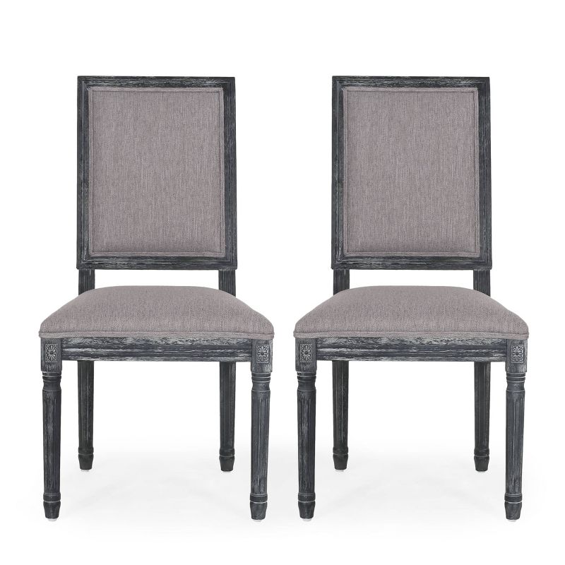 2pk Regina French Country Wood Upholstered Dining Chairs  - Christopher Knight Home, 1 of 13