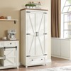 AMERLIFE Farmhouse Kitchen Pantry Cabinet, 72" Tall Storage Cabinet with Adjustable Shelves & Barn Doors - 2 of 4