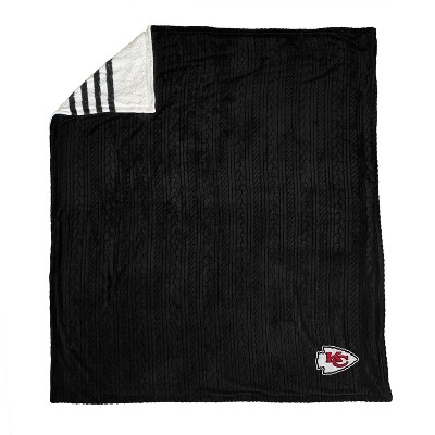 NFL Kansas City Chiefs Embossed Logo Sherpa Stripe Blanket