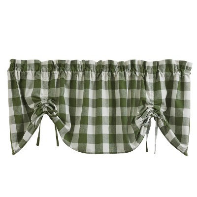 Park Designs Buffalo Check Lined Farmhouse Sage Valance 60