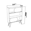 46in 3-Tier Bookcase with Open Shelves and Metal Legs, Compact Wood Storage Rack for Home Office-3irtyhousy - 4 of 4